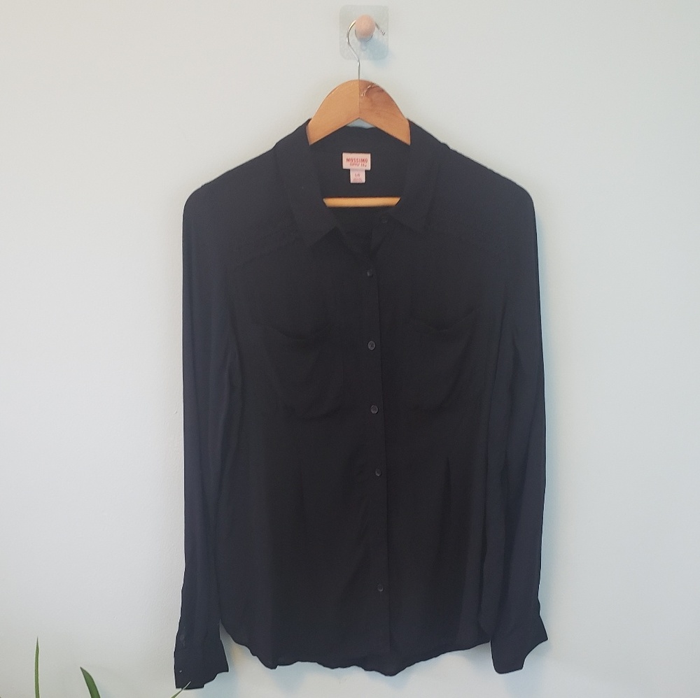 Black Button-Up Blouse